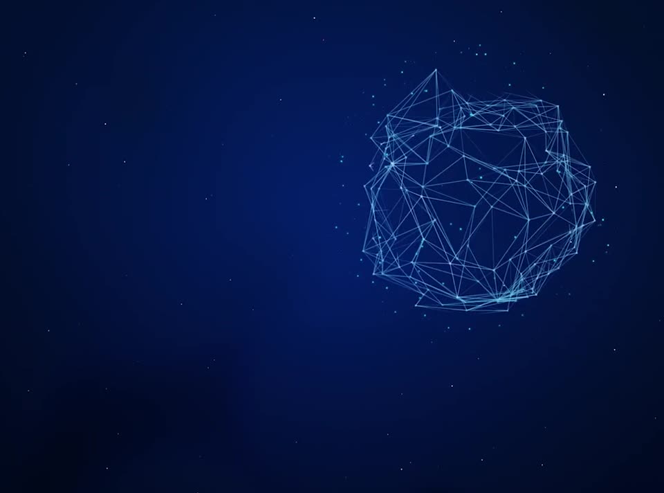 Wireframe globe animation from the MIT Sloan and NASDAQ event app